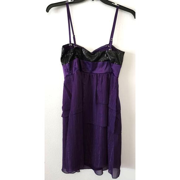 Walter by Walter Baker Sequin Chiffon Purple Black Dress Size Medium NEW - Picture 3 of 8